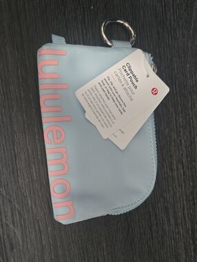 lululemon athletica Light Blue and Pink Clip-On Card Pouch